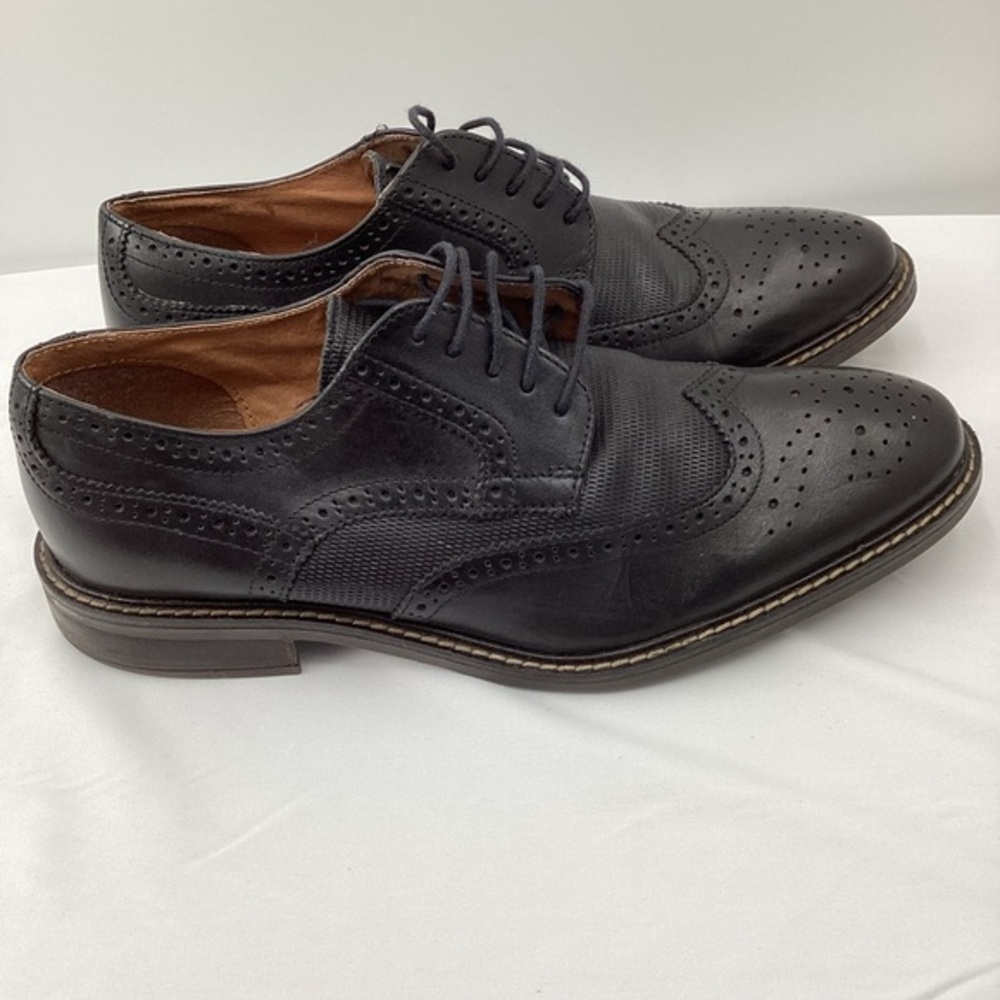Alfani Tyler Wing-Til Derby Black Leather Oxford Shoes